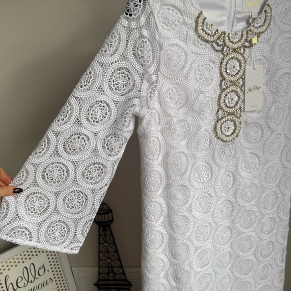 NWT Lilly Pulitzer BURNETT LACE MAXI DRESS BUTTERFLY MEDALLION LACE Sz 6 - Picture 6 of 9